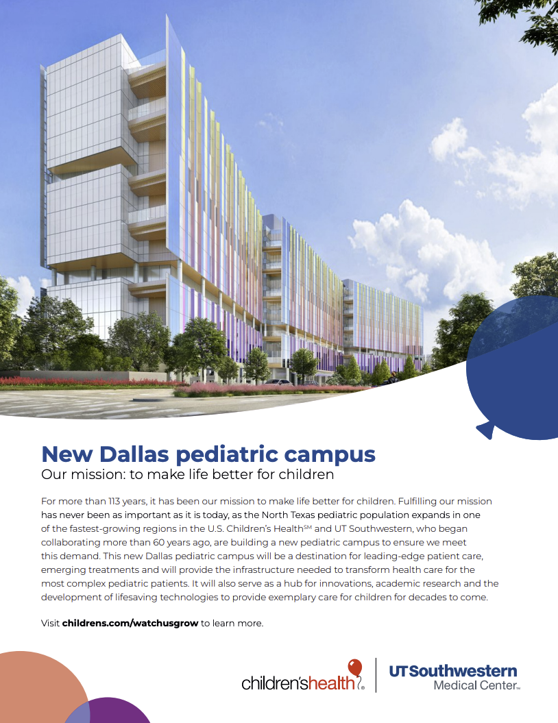 New Pediatrics Campus Fact Sheet